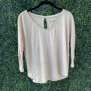 Beige Women's Half Sleeve Flowy Blouse
